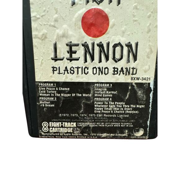JOHN LENNON - PLASTIC ONO BAND "Shaved Fish" - 8 Track Tape Vintage 1975 - Picture 2 of 6